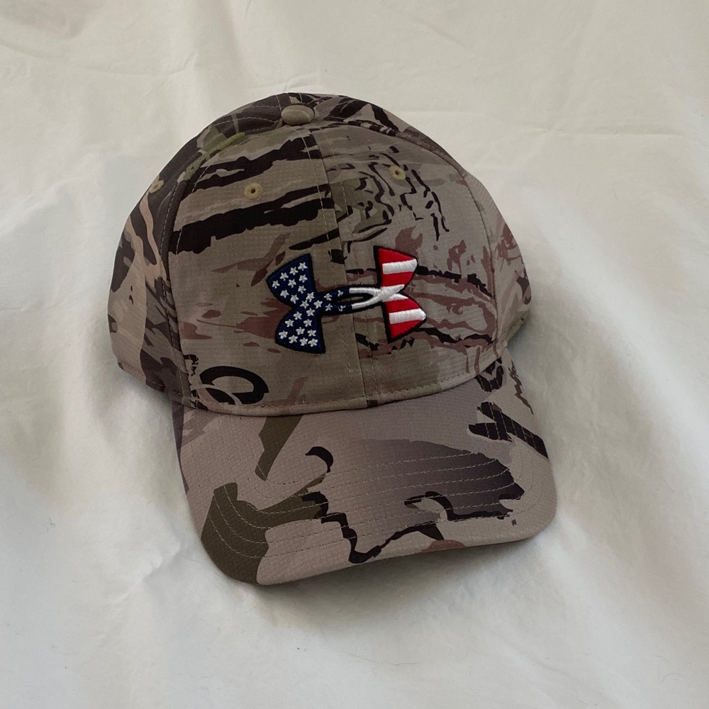 Under Armour Camo Cap with American Flag Logo